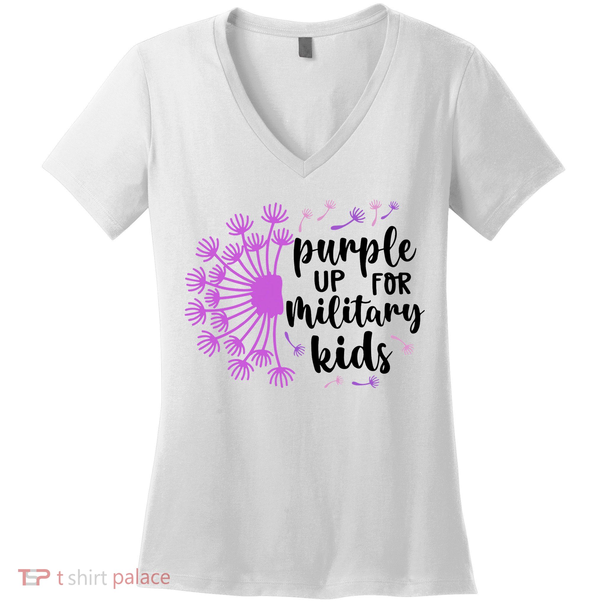 Purple Up For Military Children Army Soldier Women's V-Neck T-Shirt