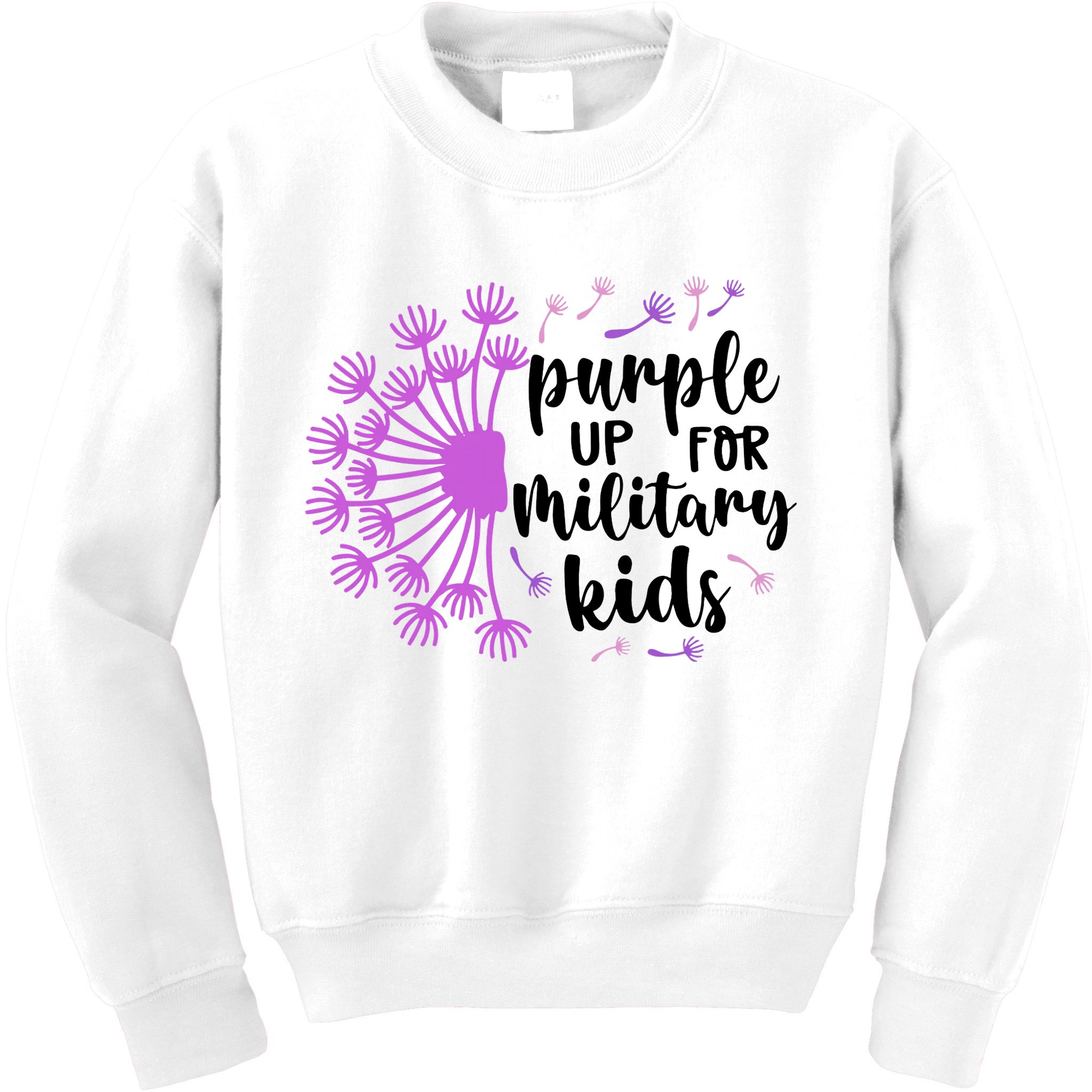 Purple Up For Military Children Army Soldier Kids Sweatshirt