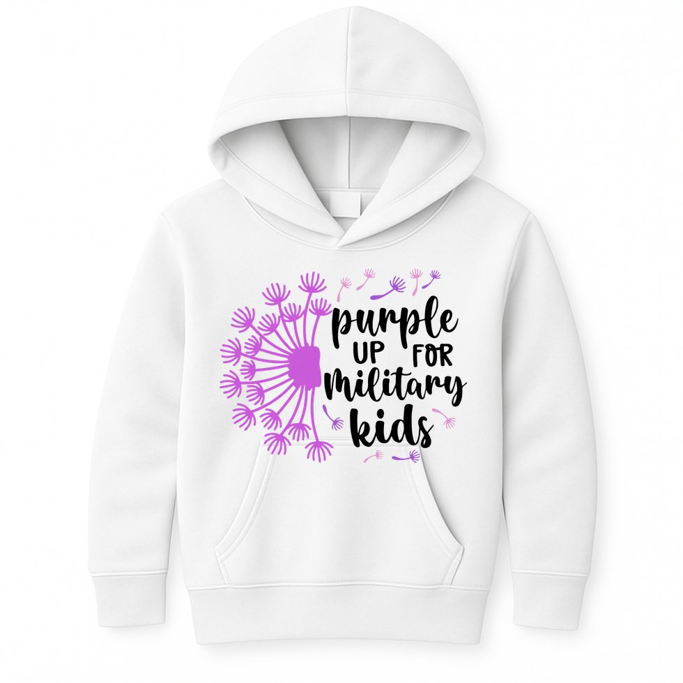 Purple Up For Military Children Army Soldier Kids Hoodie
