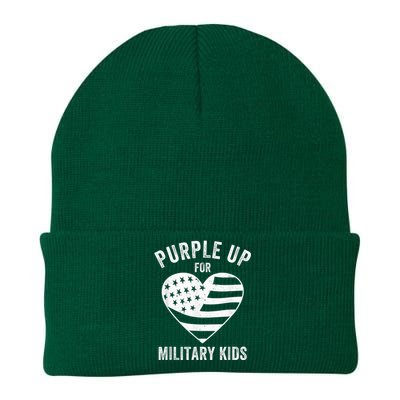 Purple Up For Military Kid Shirt Military Child Month Knit Cap Winter Beanie