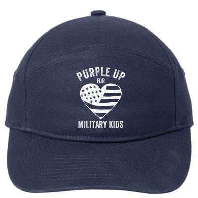 Purple Up For Military Kid Shirt Military Child Month 7-Panel Snapback Hat