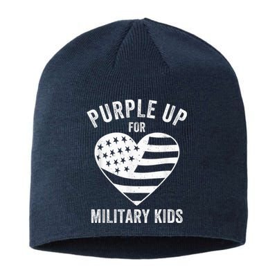 Purple Up For Military Kid Shirt Military Child Month Sustainable Beanie