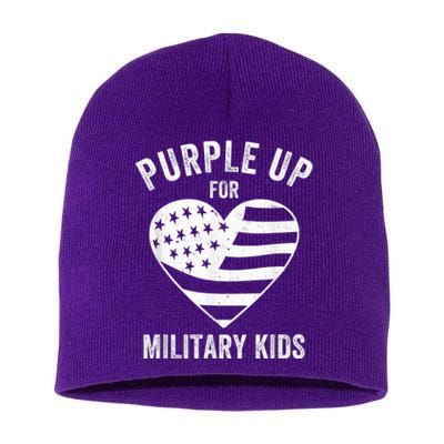 Purple Up For Military Kid Shirt Military Child Month Short Acrylic Beanie