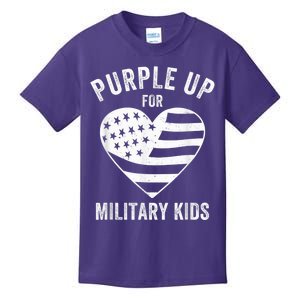 Purple Up For Military Kid Shirt Military Child Month Kids T-Shirt