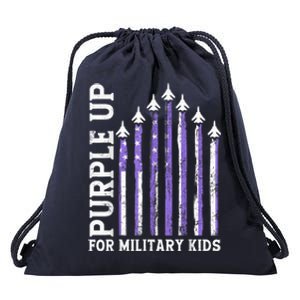 Purple Up For Military Kid Military Child Month Air Force Drawstring Bag