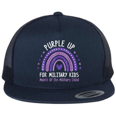 Purple Up For Military Kid Month of the Military Child Flat Bill Trucker Hat