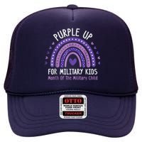 Purple Up For Military Kid Month of the Military Child High Crown Mesh Back Trucker Hat