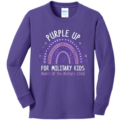 Purple Up For Military Kid Month of the Military Child Kids Long Sleeve Shirt