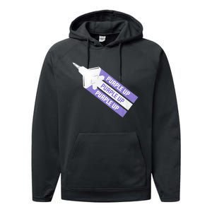 Purple Up For Military Child Month Of The Military Awareness Performance Fleece Hoodie