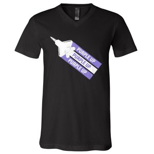 Purple Up For Military Child Month Of The Military Awareness V-Neck T-Shirt