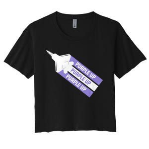 Purple Up For Military Child Month Of The Military Awareness Women's Crop Top Tee