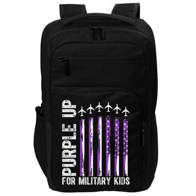 Purple Up For Military Kids Flag Military Month Impact Tech Backpack