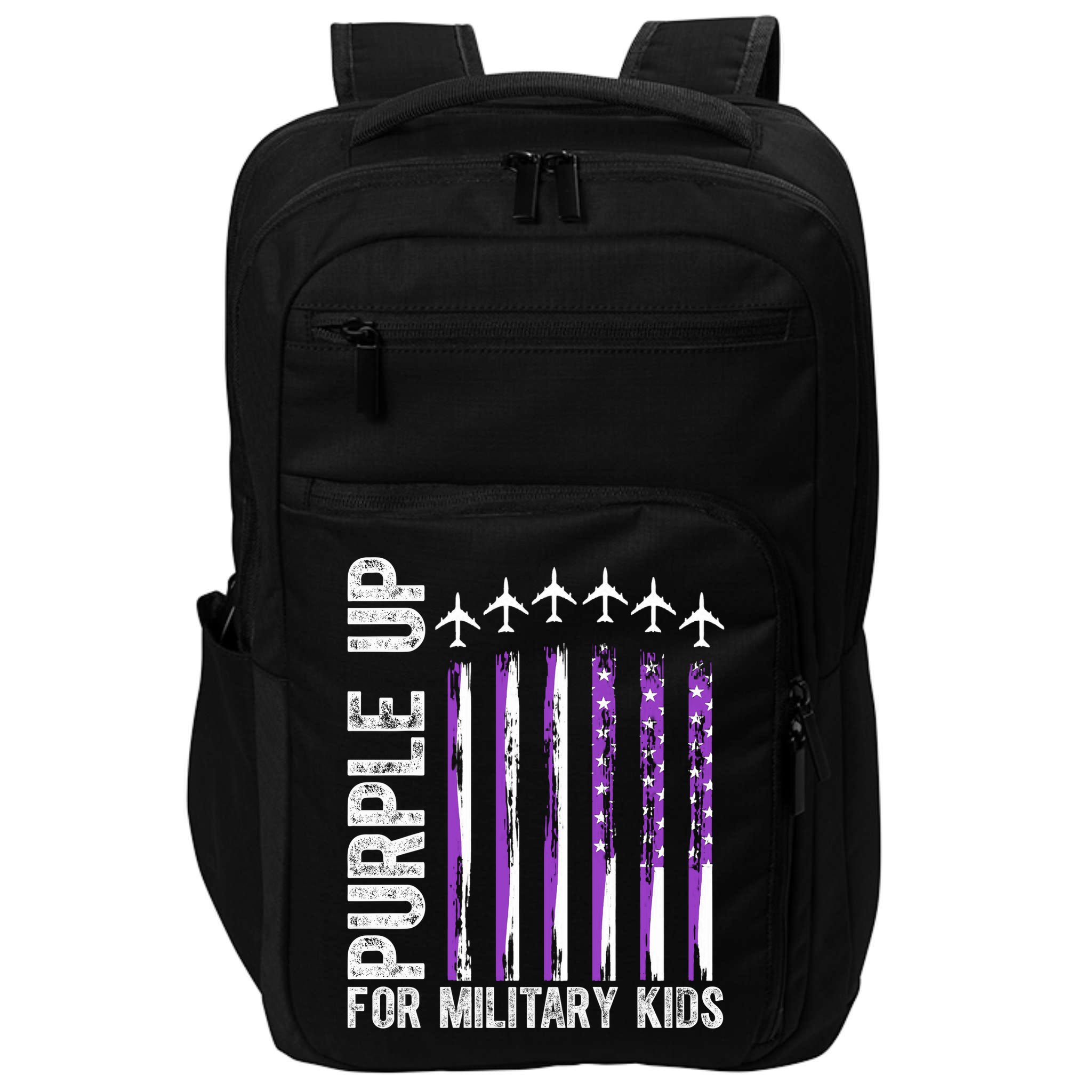 Purple Up For Military Kids Flag Military Month Impact Tech Backpack