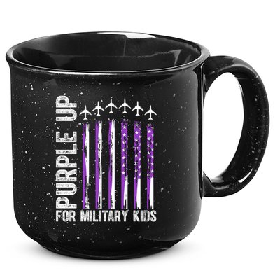 Purple Up For Military Kids Flag Military Month 15oz Campfire Ceramic Mug