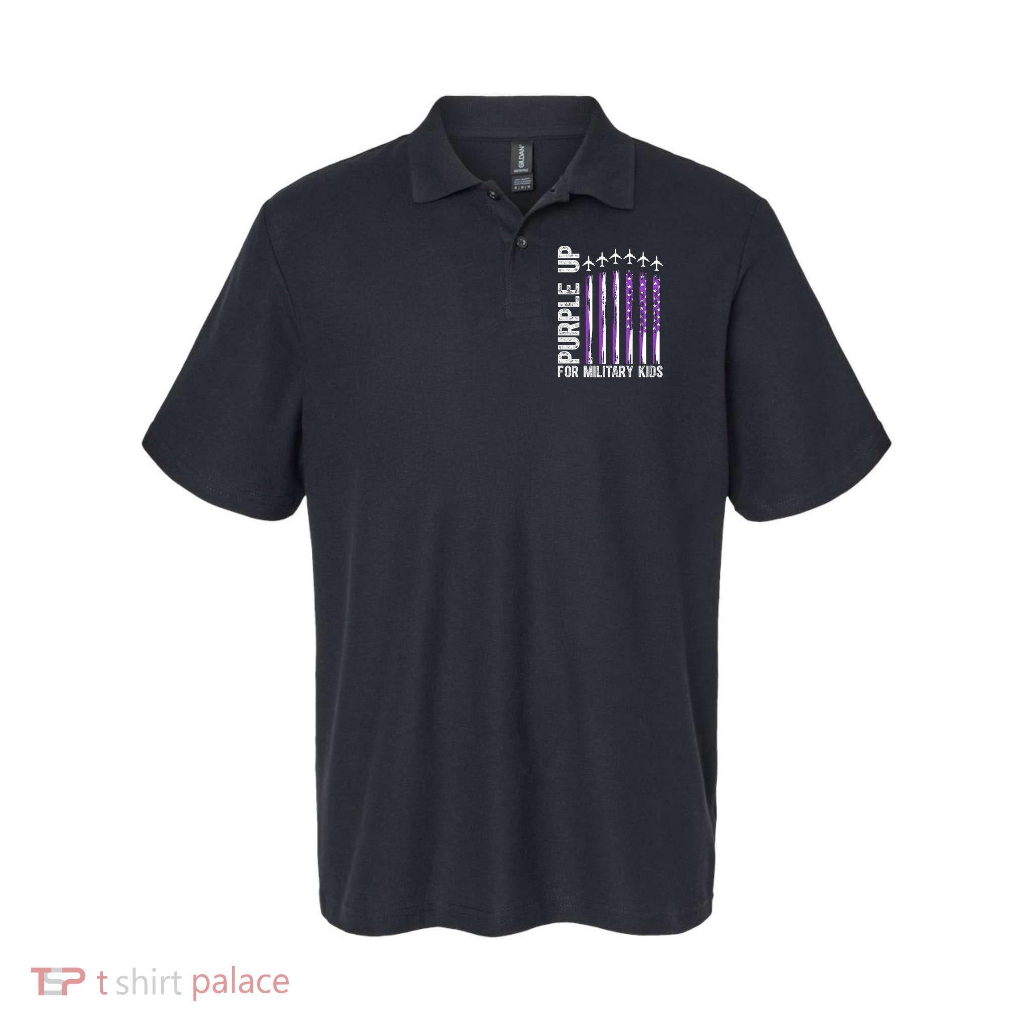 Purple Up For Military Kids Flag Military Month Softstyle Adult Sport Polo