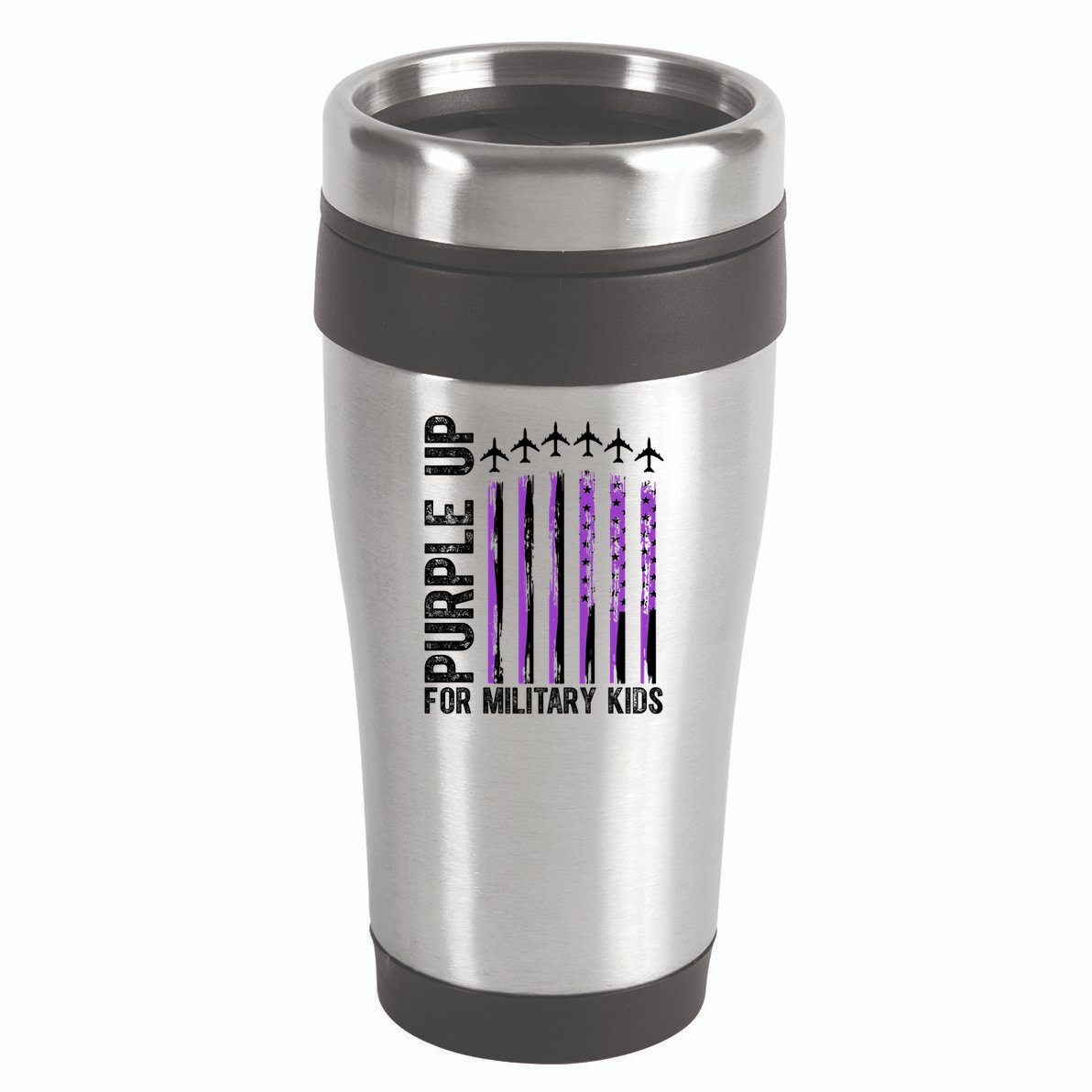 Purple Up For Military Kids Flag Military Month 16oz Travel Tumbler