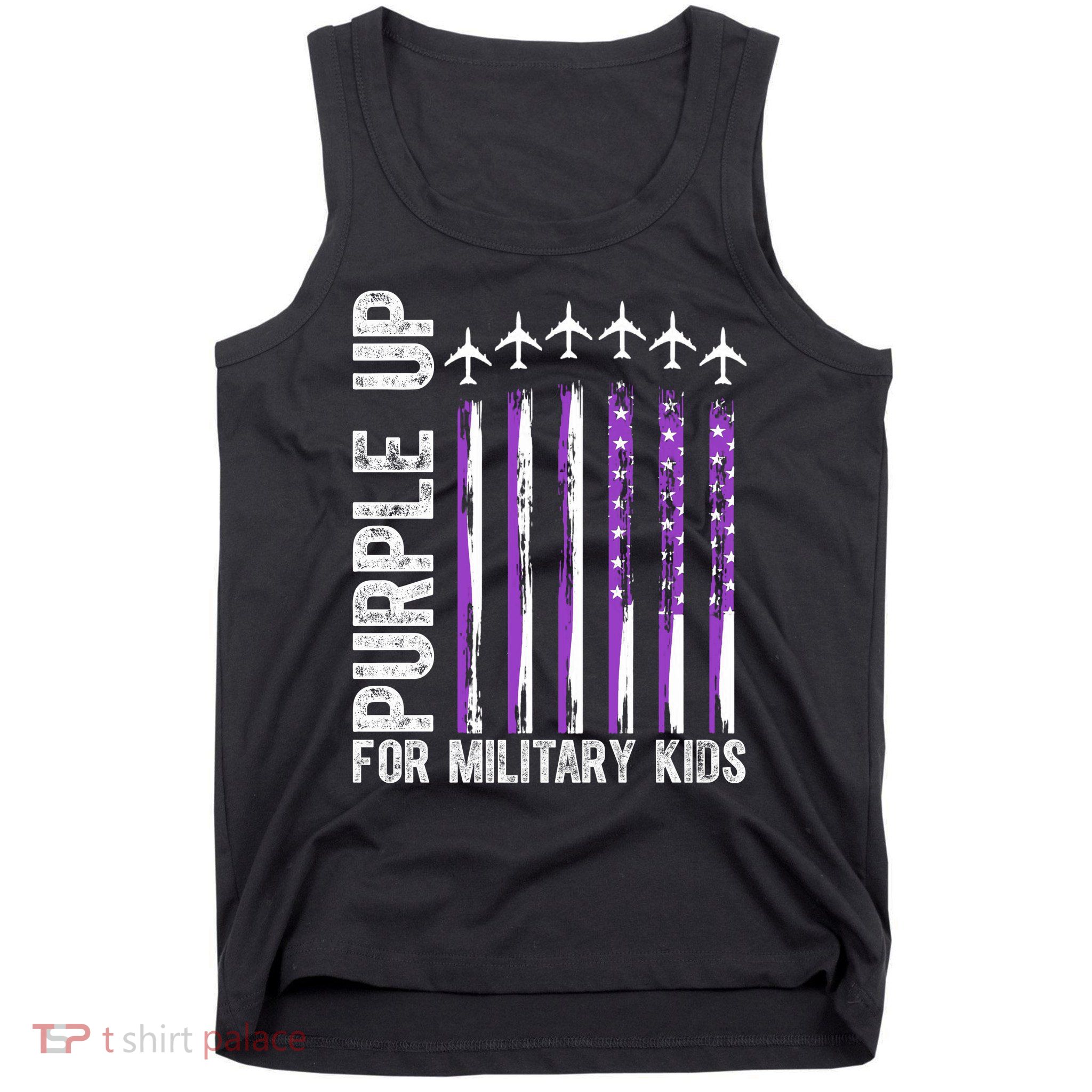 Purple Up For Military Kids Flag Military Month Tank Top