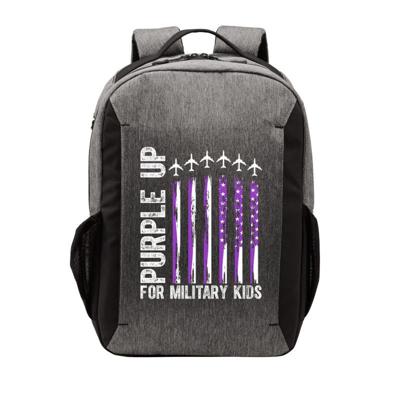 Purple Up For Military Kids Flag Military Month Vector Backpack