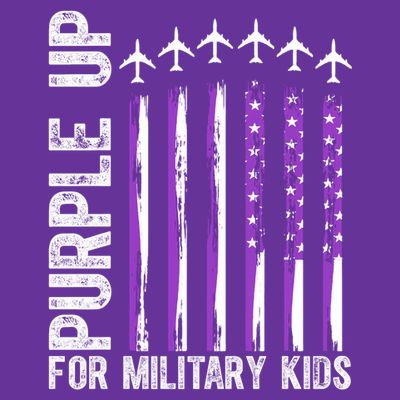 Purple Up For Military Kids Flag Military Month T-Shirt