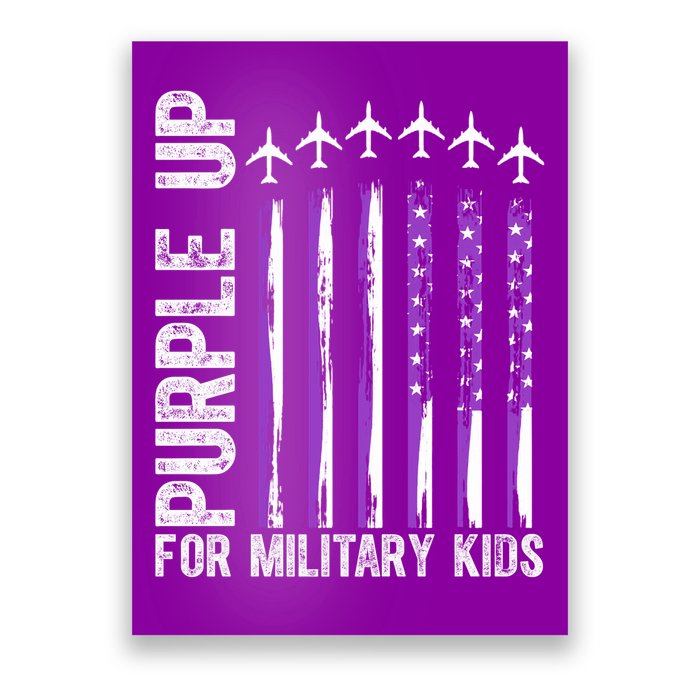 Purple Up For Military Kids Flag Military Month Poster