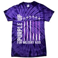 Purple Up For Military Kids Flag Military Month Tie-Dye T-Shirt