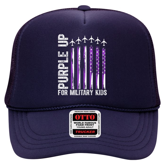 Purple Up For Military Kids Flag Military Month Trucker Hat