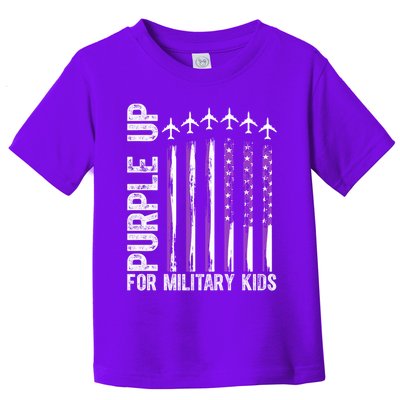 Purple Up For Military Kids Flag Military Month Toddler T-Shirt