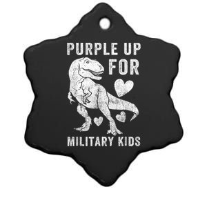 Purple Up For Military Kid Military Child Month Dino Boys Ceramic Star Ornament