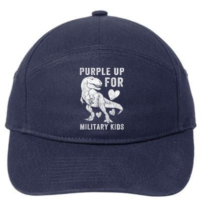 Purple Up For Military Kid Military Child Month Dino Boys 7-Panel Snapback Hat