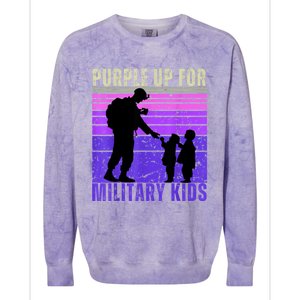 Purple Up For Military Month Of The Military Child Colorblast Crewneck Sweatshirt