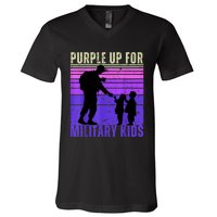 Purple Up For Military Month Of The Military Child V-Neck T-Shirt