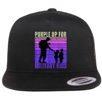 Purple Up For Military Month Of The Military Child Flat Bill Trucker Hat