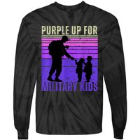 Purple Up For Military Month Of The Military Child Tie-Dye Long Sleeve Shirt