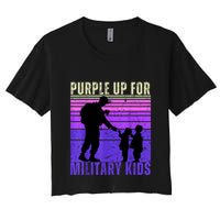 Purple Up For Military Month Of The Military Child Women's Crop Top Tee