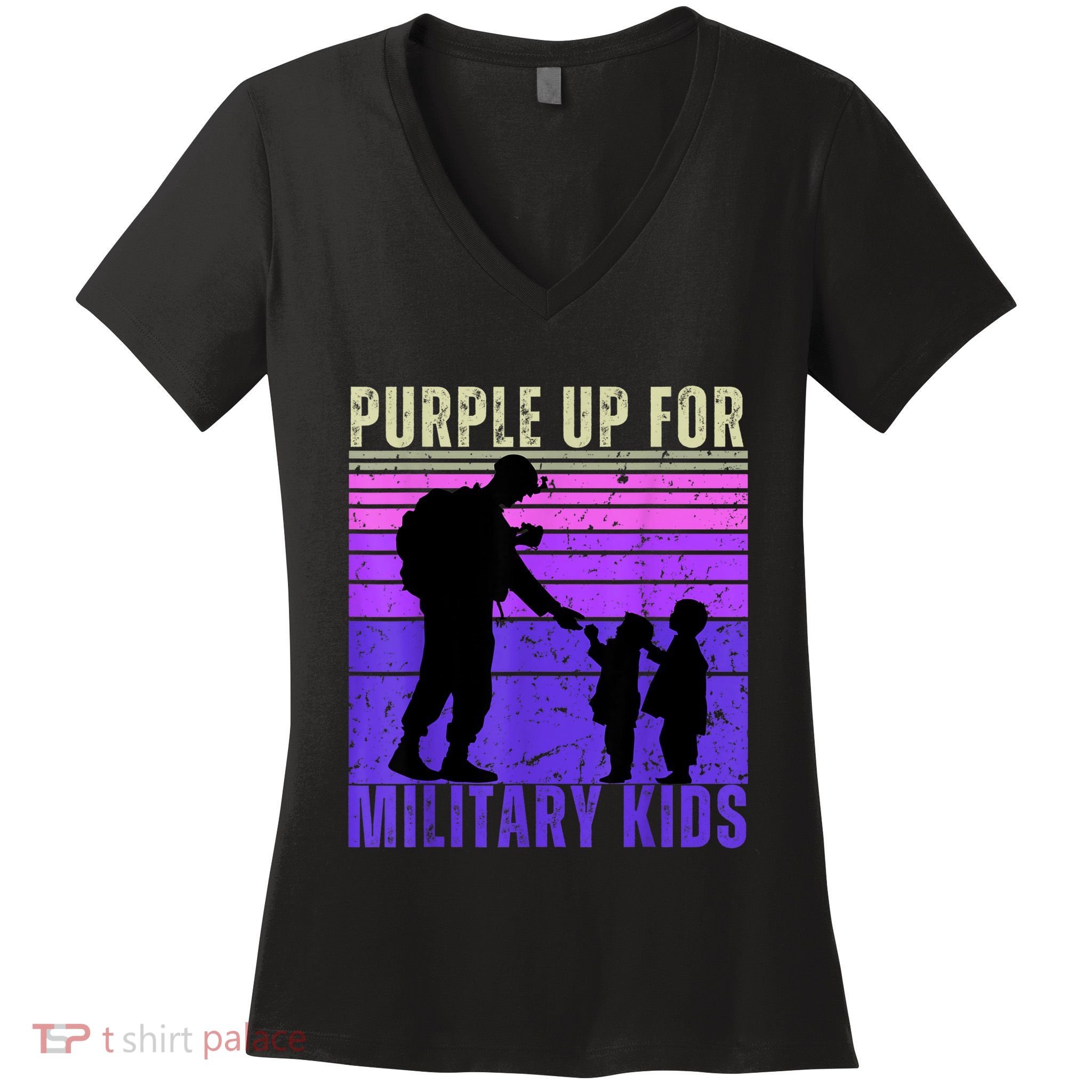 Purple Up For Military Month Of The Military Child Women's V-Neck T-Shirt