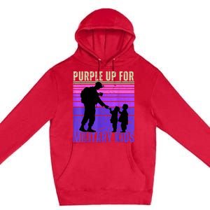 Purple Up For Military Month Of The Military Child Premium Pullover Hoodie