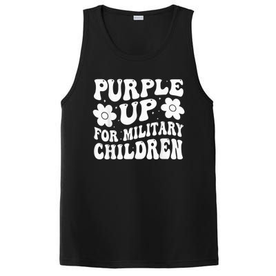 Purple Up For Military Kid Military Child Month Groovy PosiCharge Competitor Tank