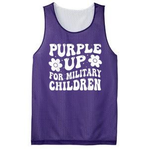 Purple Up For Military Kid Military Child Month Groovy Mesh Reversible Basketball Jersey Tank