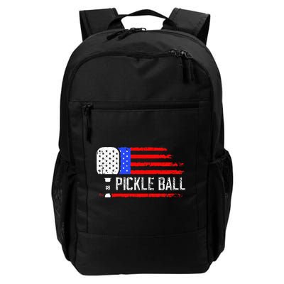 Pickleball US Flag Vintage Pickleball Paddle Backpack
