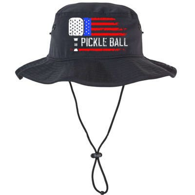 Pickleball US Flag Vintage Pickleball Paddle Bucket Hat