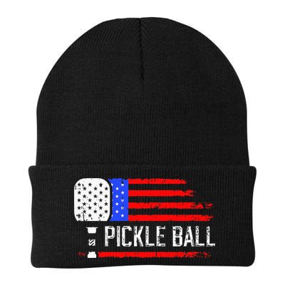 Pickleball US Flag Vintage Pickleball Paddle Beanie