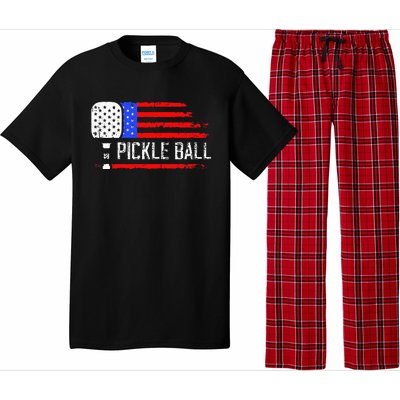 Pickleball US Flag Vintage Pickleball Paddle Pajama Set