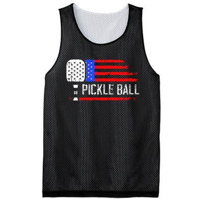 Pickleball US Flag Vintage Pickleball Paddle Mesh Reversible Basketball Jersey Tank