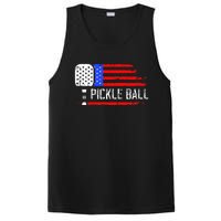 Pickleball US Flag Vintage Pickleball Paddle PosiCharge Competitor Tank