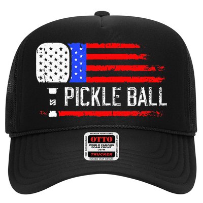 Pickleball US Flag Vintage Pickleball Paddle Trucker Hat