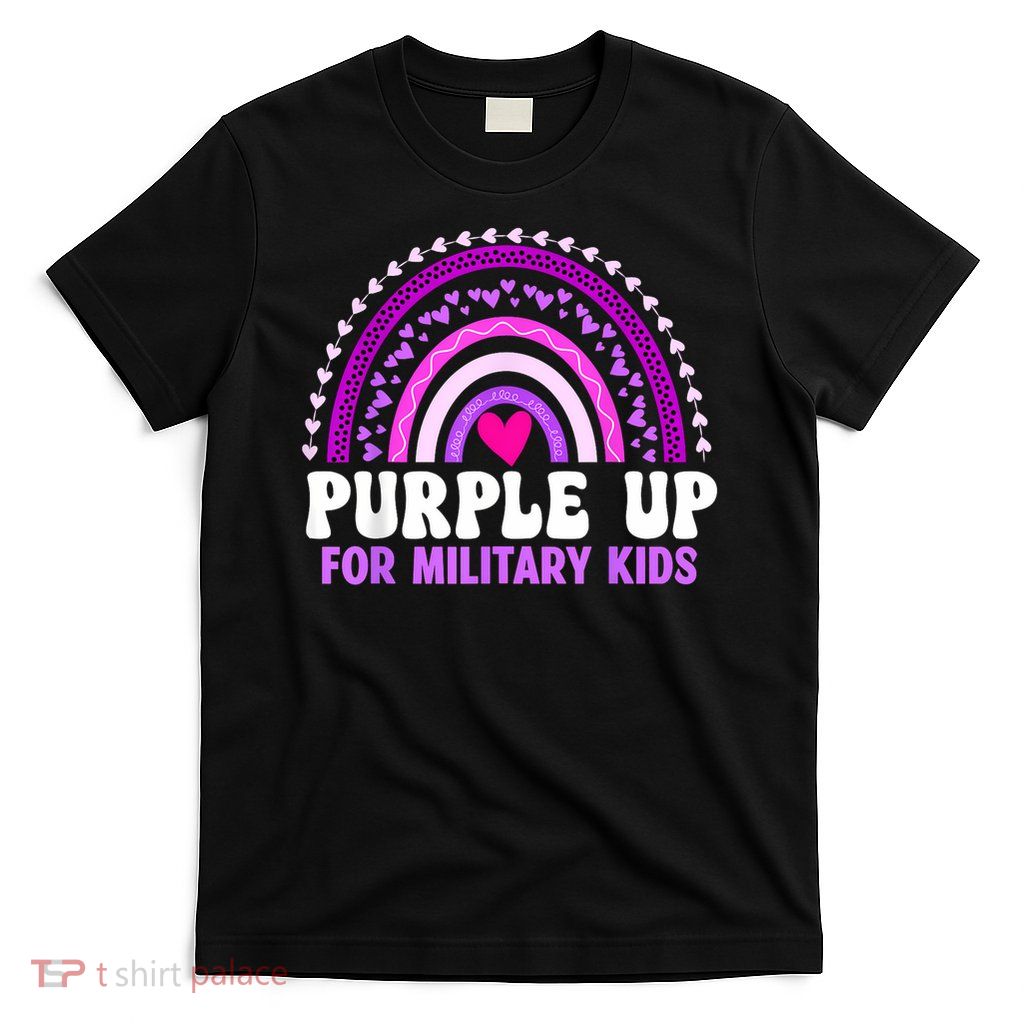 Purple Up For Military Military Child Month Rainbow T-Shirt