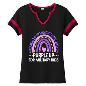 purple up for military Kid month of the military child Ladies Halftime Notch Neck Tee