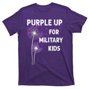 Purple Up For Military Kidss Military Groovy Child Month T-Shirt