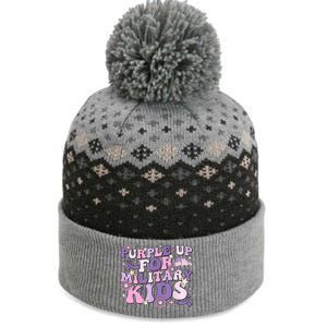 Purple Up For Military Cute Groovy Military Child Month The Baniff Cuffed Pom Beanie