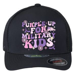 Purple Up For Military Cute Groovy Military Child Month Flexfit Unipanel Trucker Cap